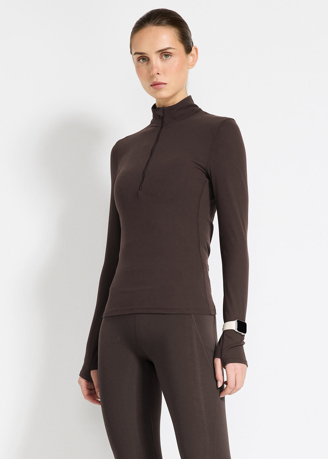 Ribbed Cardio Long Sleeve 1/2 Zip