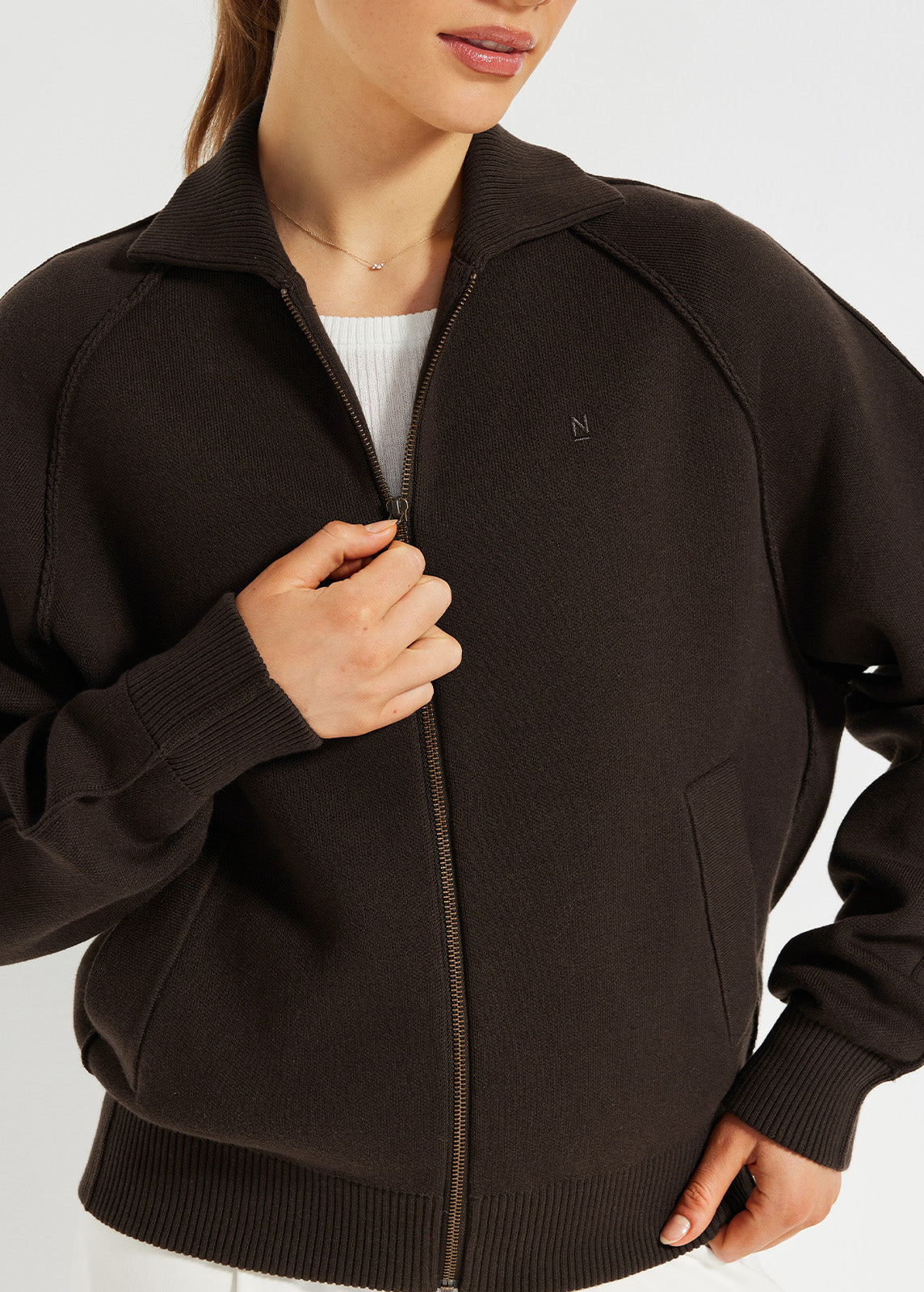 Oversized Knit Bomber