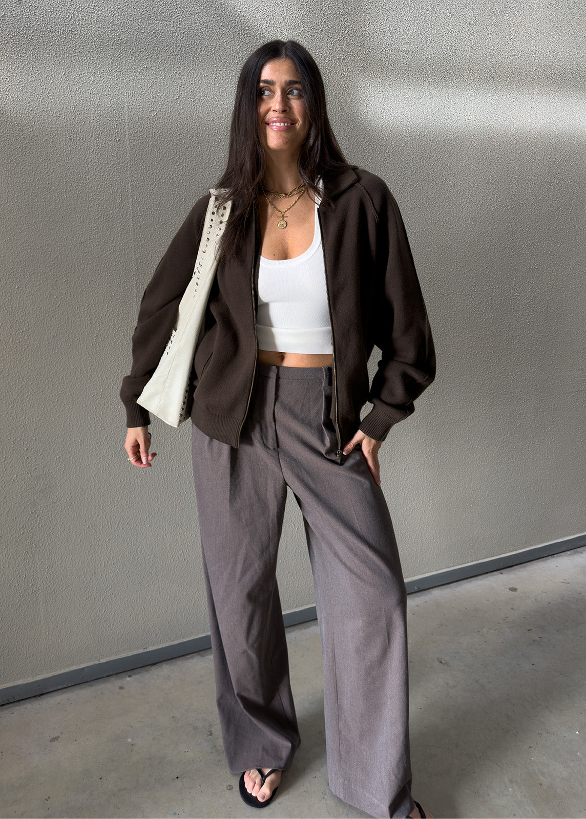 Oversized Knit Bomber