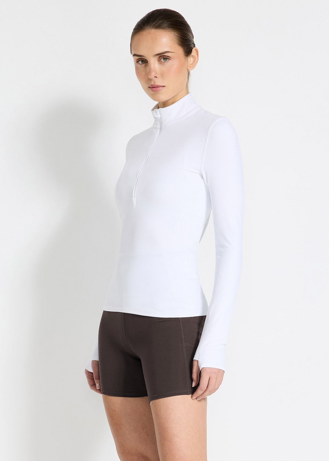 Ribbed Cardio Long Sleeve 1/2 Zip